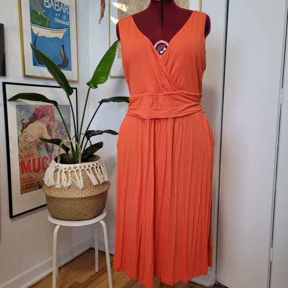 BODEN Women’s Orange Sleeveless Dress Size 20 UK - Picture 4 of 8